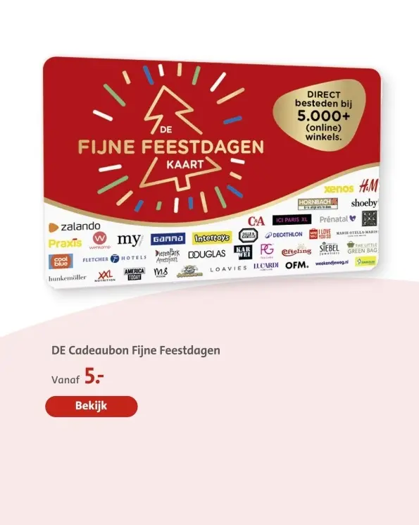 Aanbieding: DE Cadeaubon Fijne Feestdagen