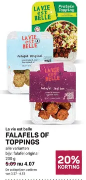 Aanbieding: La vie est belle Falafels of toppings