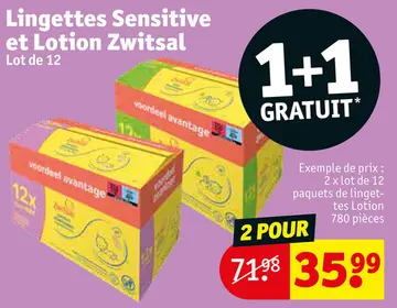 Offre: Lingettes Sensitive et Lotion Zwitsal
