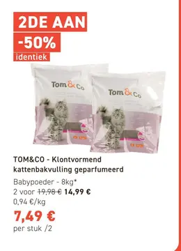 Aanbieding: TOM&CO - Klontvormend kattenbakvulling geparf