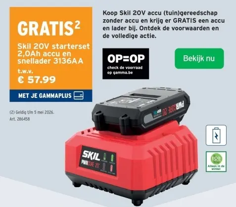 Promotie: Skil 20V starterset