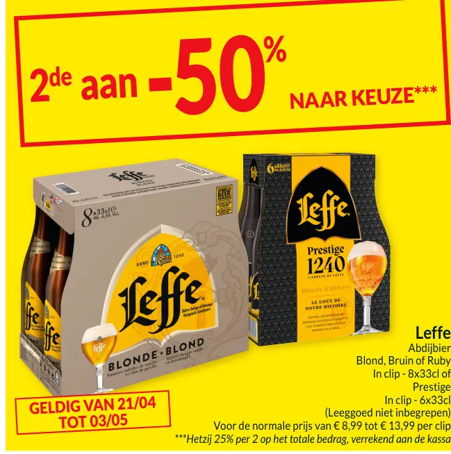 Promotie: Leffe Abdijbier Blond, Bruin of Ruby