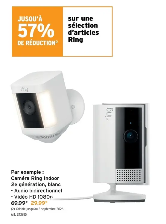 Offre: Caméra Ring Indoor 2e génération, blanc
