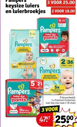 Promotie: Pampers keysize luiers en luierbroekjes