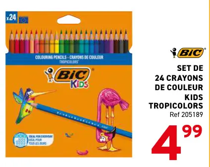 Offre: Set de 24 crayons de couleur kids tropicolors