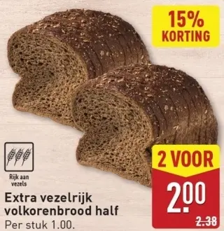 Aanbieding: Extra vezelrijk volkorenbrood half