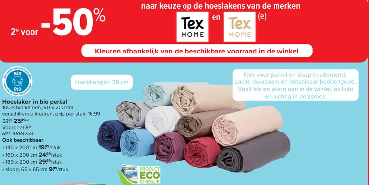 Promotie: Hoeslaken in bio perkal