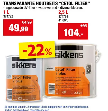 Promotie: Transparante houtbeits "cetol filter"