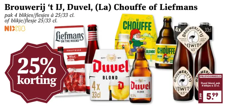 Aanbieding: Brouwerij 't IJ, Duvel, (La) Chouffe of Liefmans