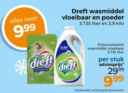 Aanbieding: wasmiddel vloeibaar en poeder