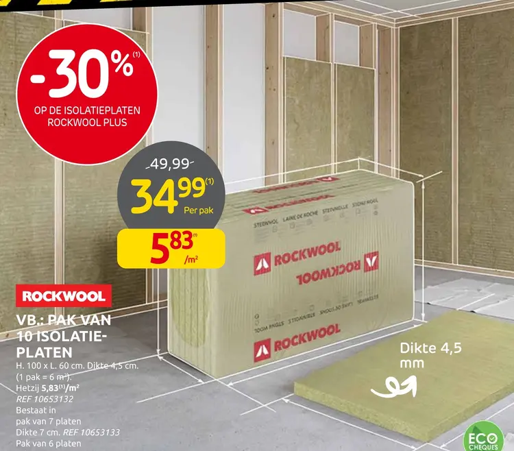 Promotie: Rockwool vb.: pak van 10 isolatieplaten