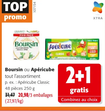 Offre: Boursin ou Apéricube