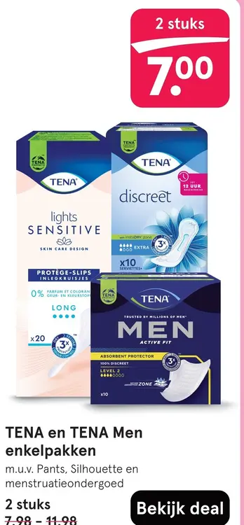 Aanbieding: TENA en TENA Men enkelpakken