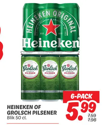 Aanbieding: Heineken of Grolsch pilsner