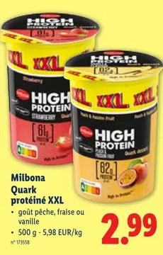 Offre: Milbona Quark protéiné XXL