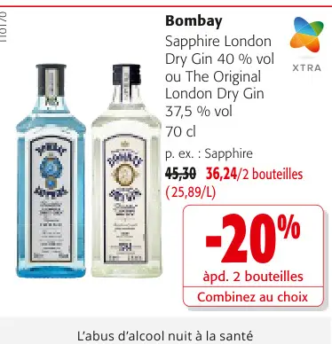 Offre: Sapphire London Dry Gin ou The Original Londo