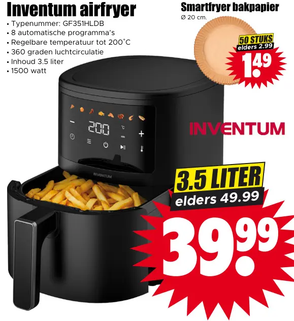 Aanbieding: Inventum airfryer