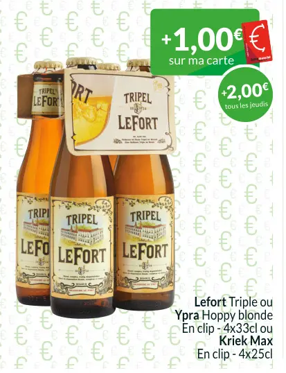 Offre: Lefort Triple ou Ypra Hoppy blonde ou Kriek Max