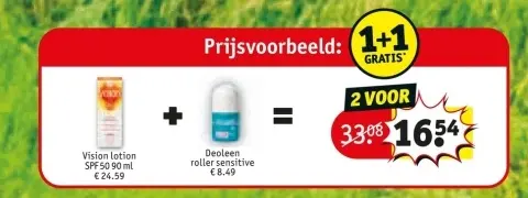 Aanbieding: Vision lotion SPF 50 + Deoleen roller sensitive