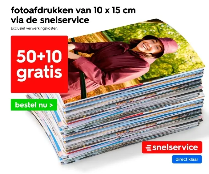 Aanbieding: fotoafdrukken van 10 x 15 cm