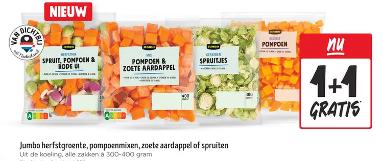 Aanbieding: Jumbo herfstgroente, pompoenmixen, zoete aardappel of spruiten