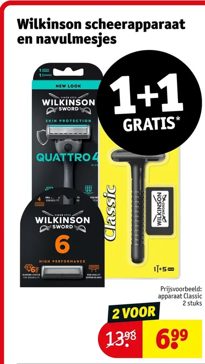 Aanbieding: Wilkinson scheerapparaat en navulmesjes