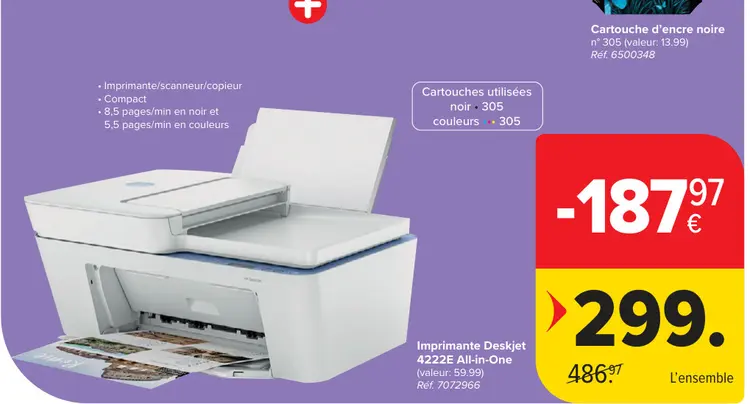 Offre: Imprimante Deskjet 4222E All-in-One