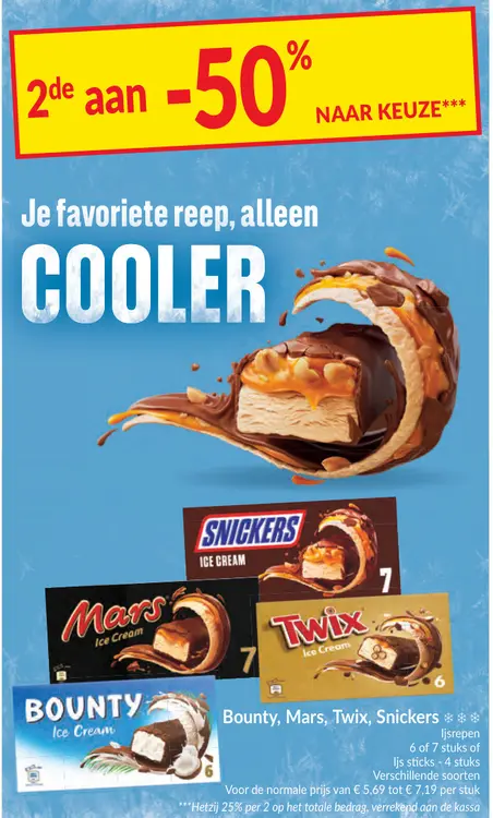 Promotie: Bounty, Mars, Twix of Snickers