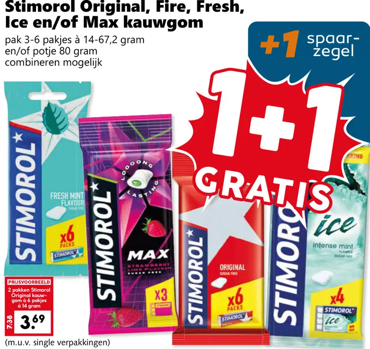 Aanbieding: Stimorol Original, Fire, Fresh, Ice en/of Max kauwgom