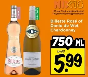 Billette Rosé of Danie de Wet Chardonnay