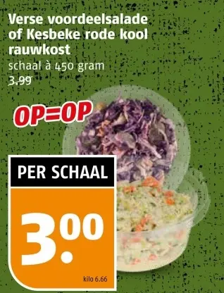 Aanbieding: Verse voordeelsalade of Kesbeke rode kool rauwkost