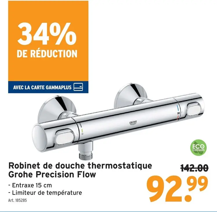 Offre: Robinet de douche thermostatique Grohe Precision Flow