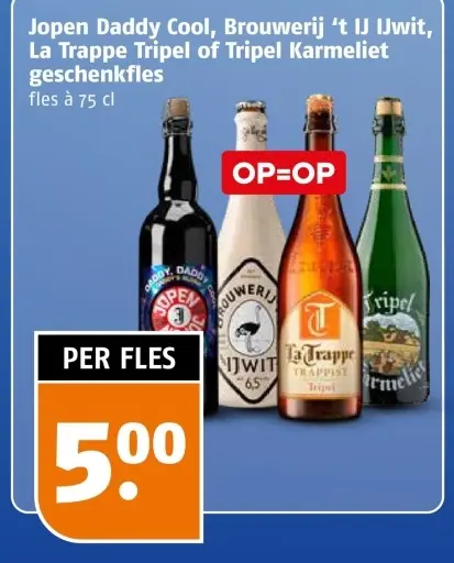 Aanbieding: Jopen Daddy Cool, Brouwerij 't IJ IJwit, La Trappe Tripel of Tripel Karmeliet geschenkfles