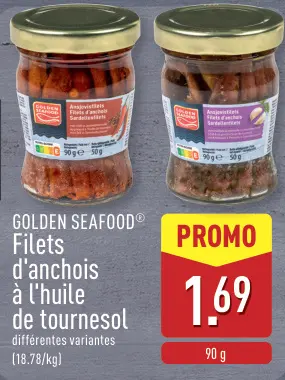 Offre: Filets d'anchois à l'huile de tournesol