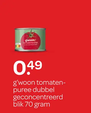Aanbieding: g'woon tomaten-puree dubbel