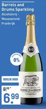 Aanbieding: Barrels and Drums Sparkling 75CL Mousserend
