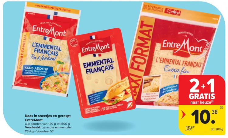 Promotie: Kaas in sneetjes en geraspt