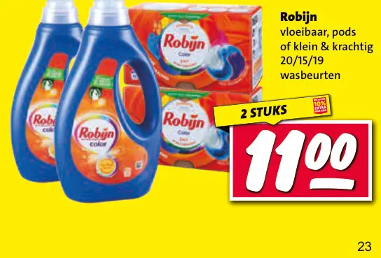 Aanbieding: Robijn vloeibaar, pods of klein & krachtig