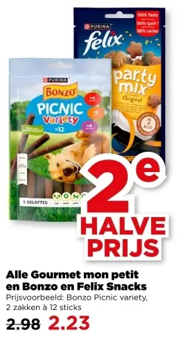 Aanbieding: Gourmet mon petit en Bonzo en Felix Snacks