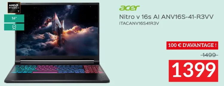 Offre: Nitro v 16s AI ANV16S-41-R3VV