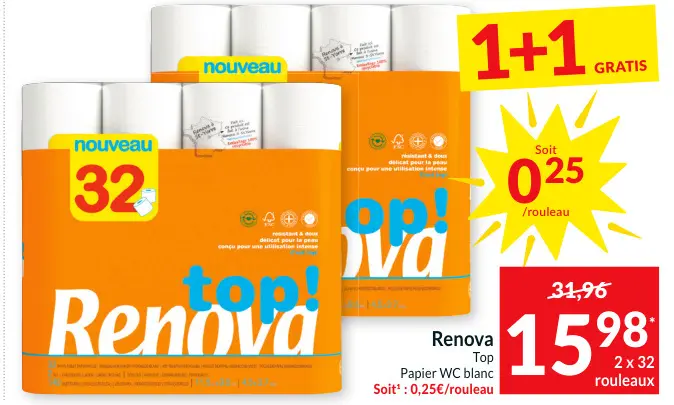 Offre: Papier WC blanc