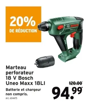 Offre: Marteau perforateur 18 V Bosch Uneo Maxx 18LI