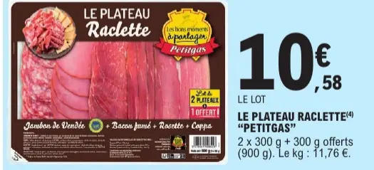 Offre: Le plateau raclette