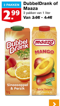 Aanbieding: DubbelDrank of Maaza