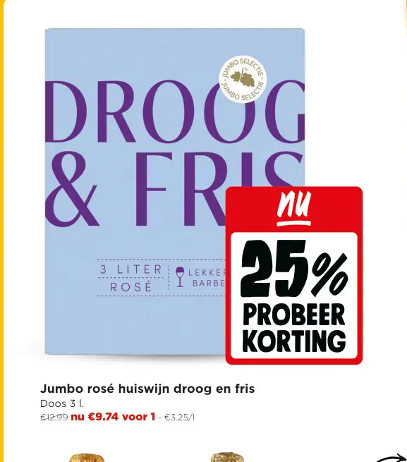 Promotie: rosé huiswijn droog en fris