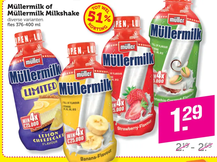 Aanbieding: Müllermilk or Müllermilk Milkshake