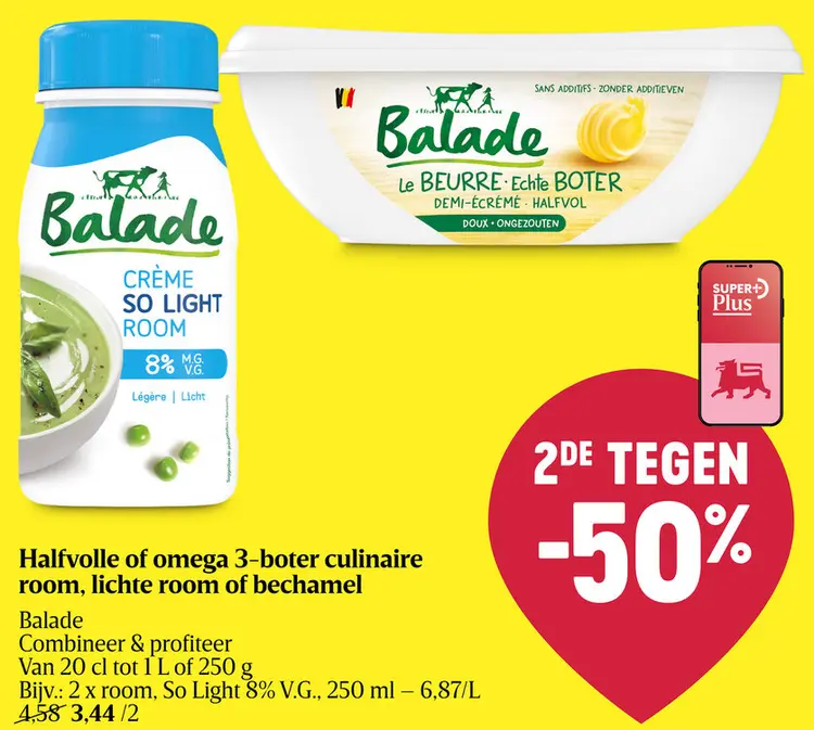Promotie: Halfvolle of omega 3-boter culinaire room, li