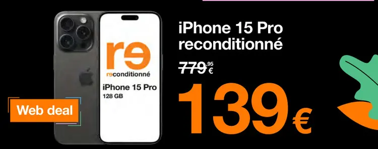 Offre: iPhone 15 Pro reconditionné