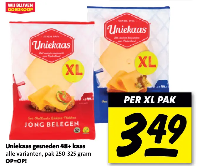 Aanbieding: Uniekaas gesneden 48+ kaas