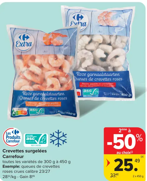 Offre: Crevettes surgelées